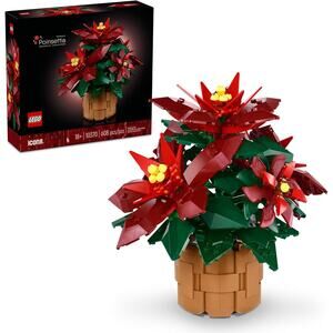 LEGO 10370 Icons Poinsettia Building Sets - Artificial Flowers for Decoration